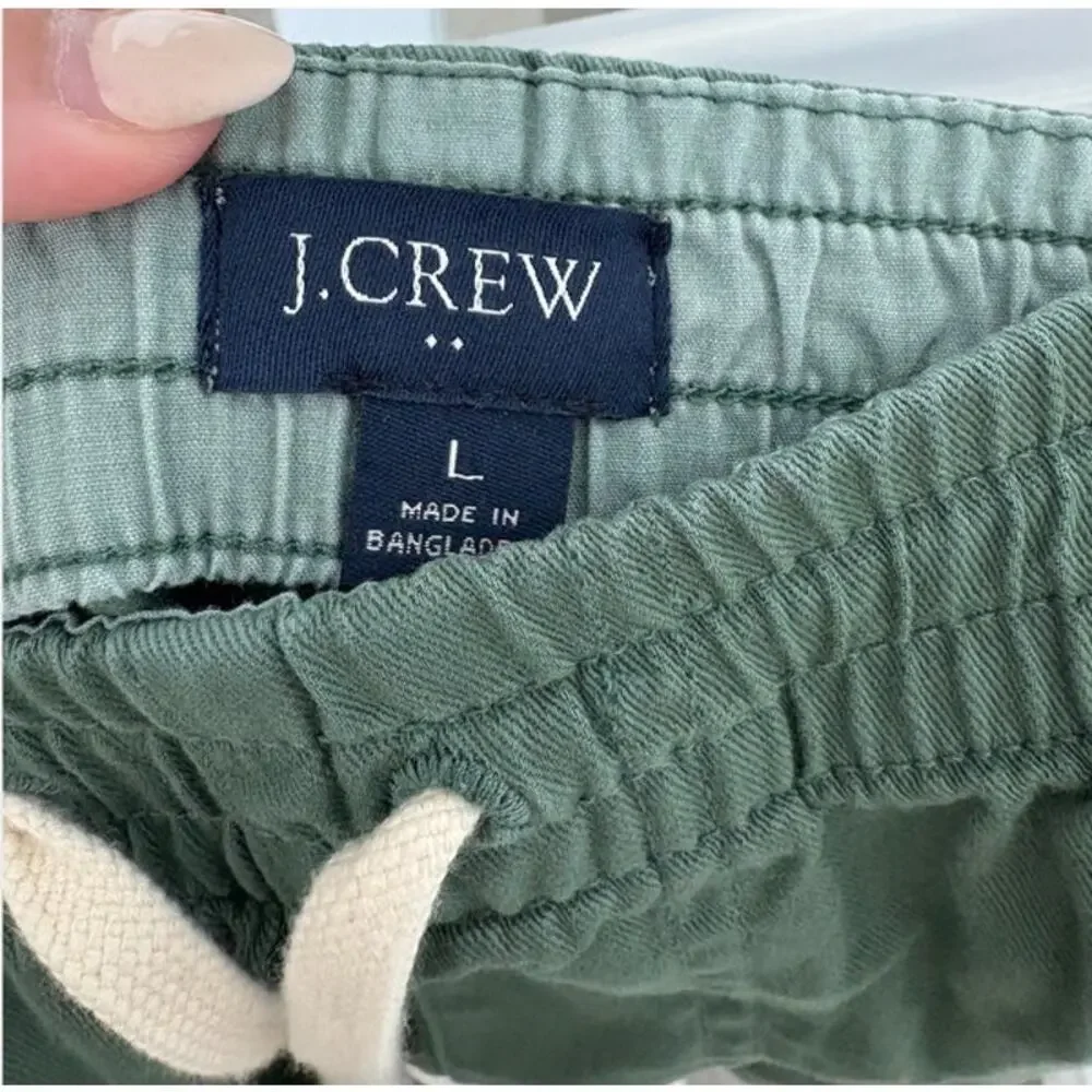 NWOT J.Crew Mens Green Linen-Blend Dock Short Size Large